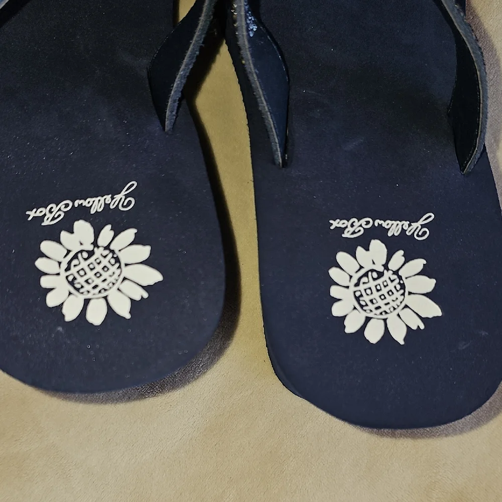 Yellow Box Navy Wedges with Shimmer Accents - Picture 7 of 11